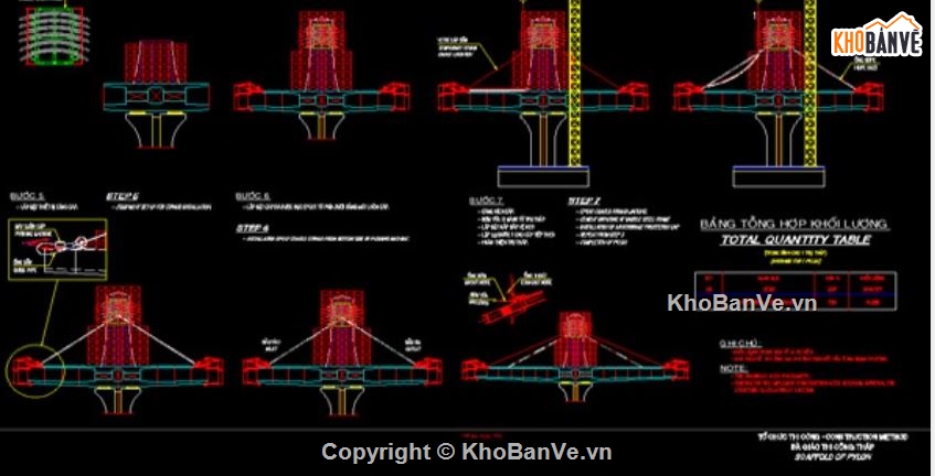 biện pháp thi công cầu,Bản vẽ thi công,cầu dây văng
