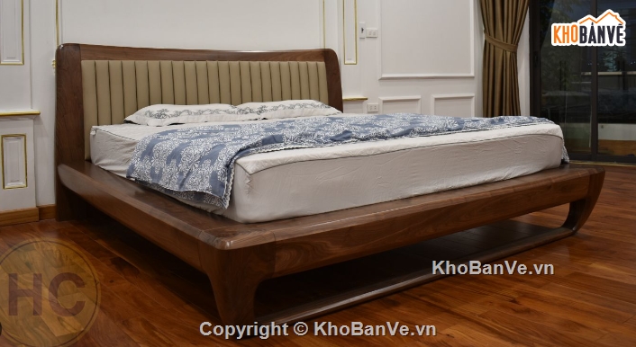 cad gỗ óc chó,giường 3D,chi tiết giường,giường gỗ óc chó,cad giường gỗ
