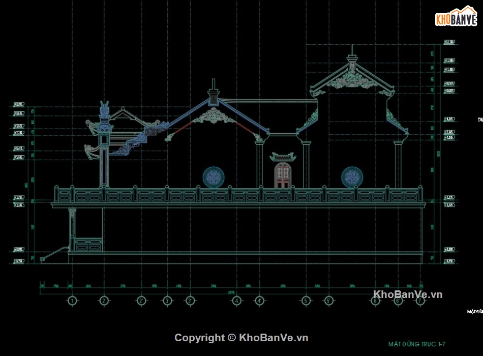 kiến trúc đình chùa,bản vẽ autocad chùa,kết cấu đình chùa,chùa 2 tầng,chùa,đình chùa