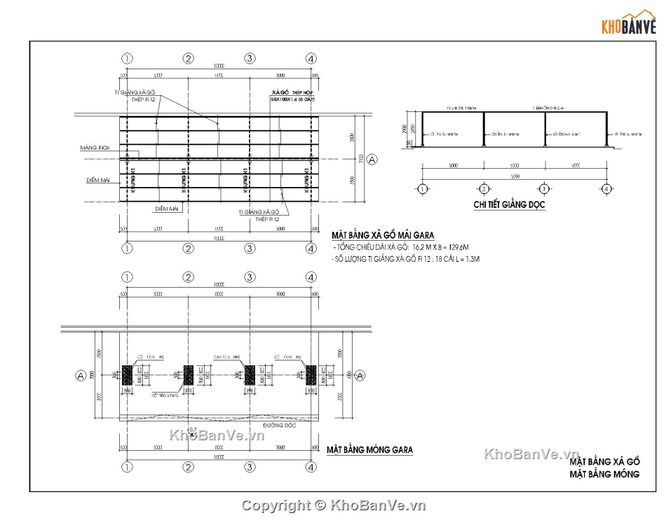 nhà để xe,bản vẽ gara xe máy,bản vẽ nhà để xe,nhà để xe nhân viên và khách,hồ sơ thiết kế nhà để xe