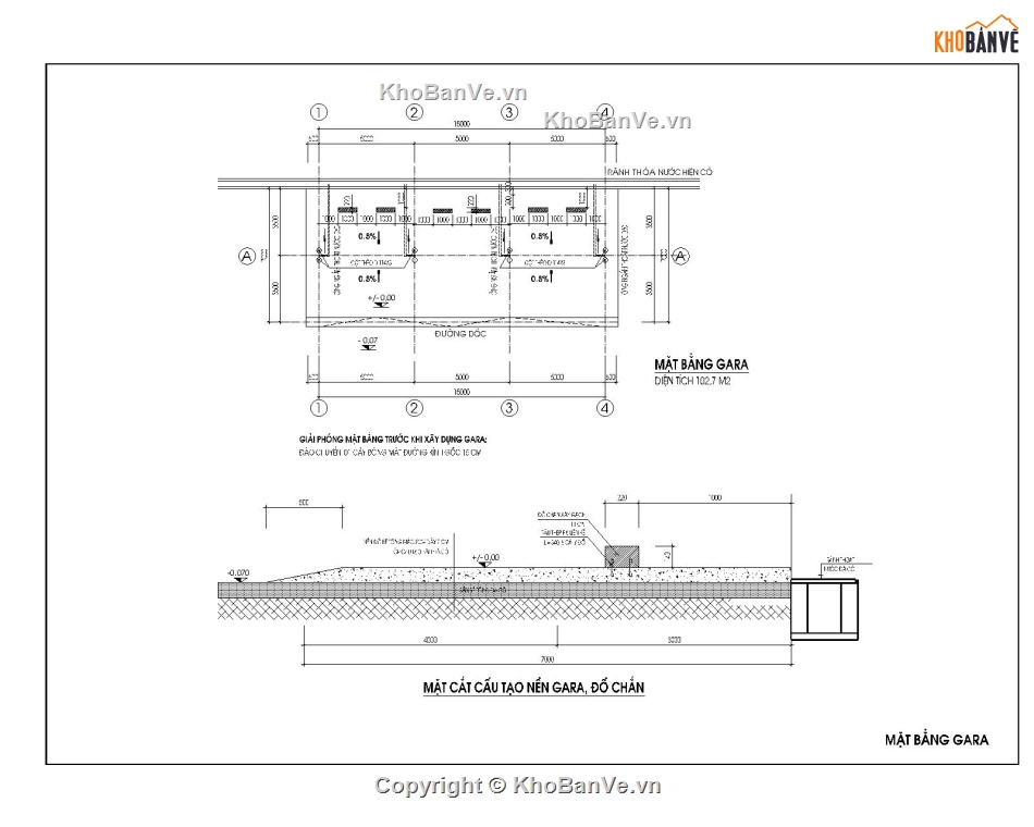 nhà để xe,bản vẽ gara xe máy,bản vẽ nhà để xe,nhà để xe nhân viên và khách,hồ sơ thiết kế nhà để xe