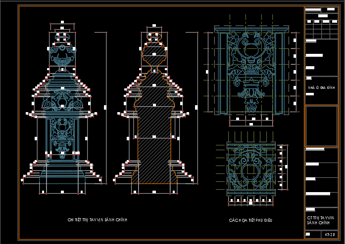 Bản vẽ chi tiết,chi tiết cổ,mặt tiền