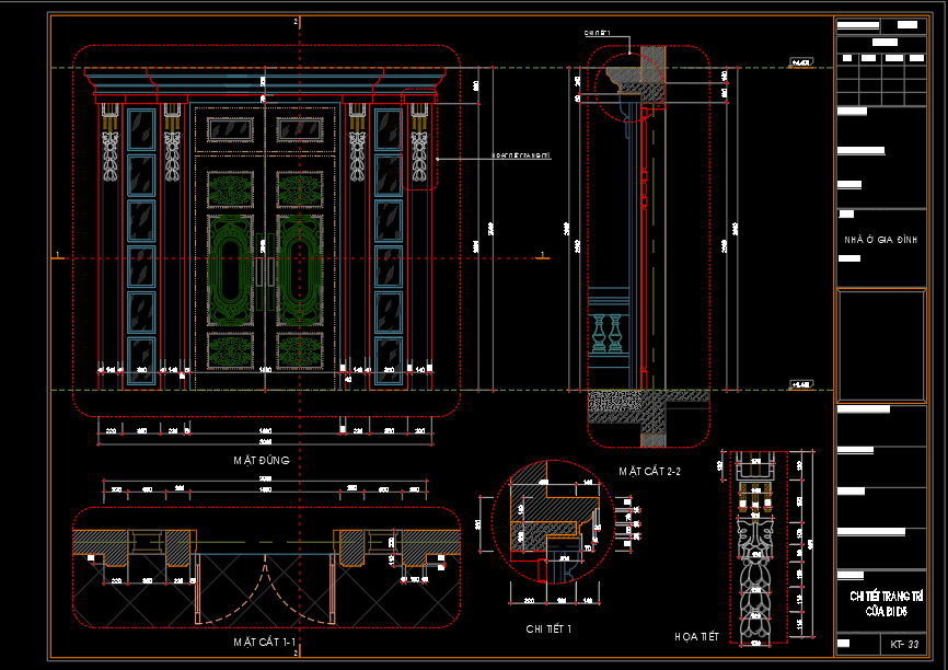 Bản vẽ chi tiết,chi tiết cổ,mặt tiền