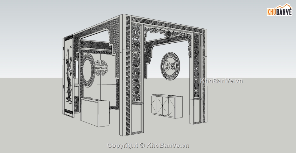 CNC,Bản vẽ phòng thờ,Bản vẽ full,Nội thất
