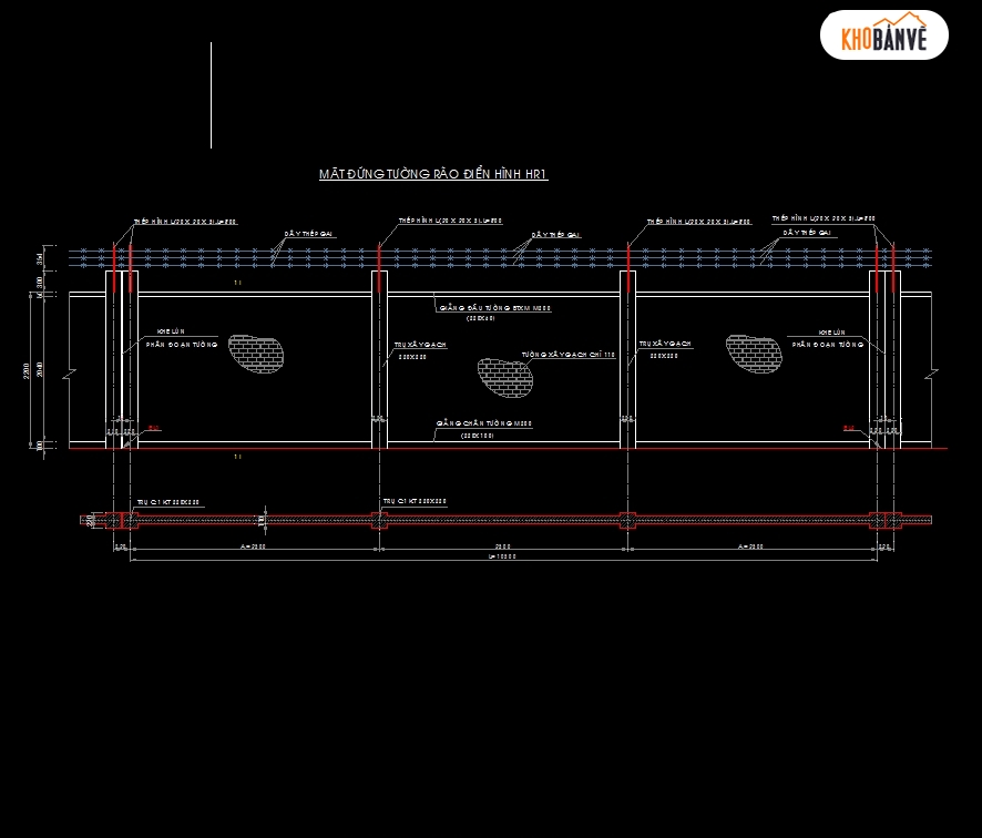 Hàng rào gạch xây,cổng nhà máy,Hàng rào nhà máy,file cad hàng rào nhà máy gỗ