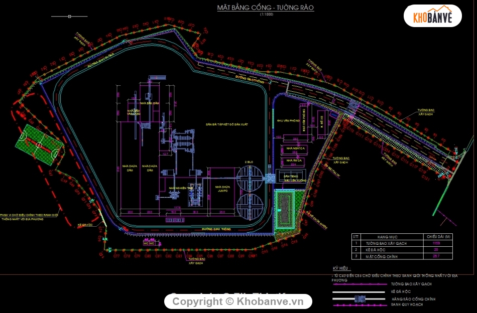 Hàng rào gạch xây,cổng nhà máy,Hàng rào nhà máy,file cad hàng rào nhà máy gỗ