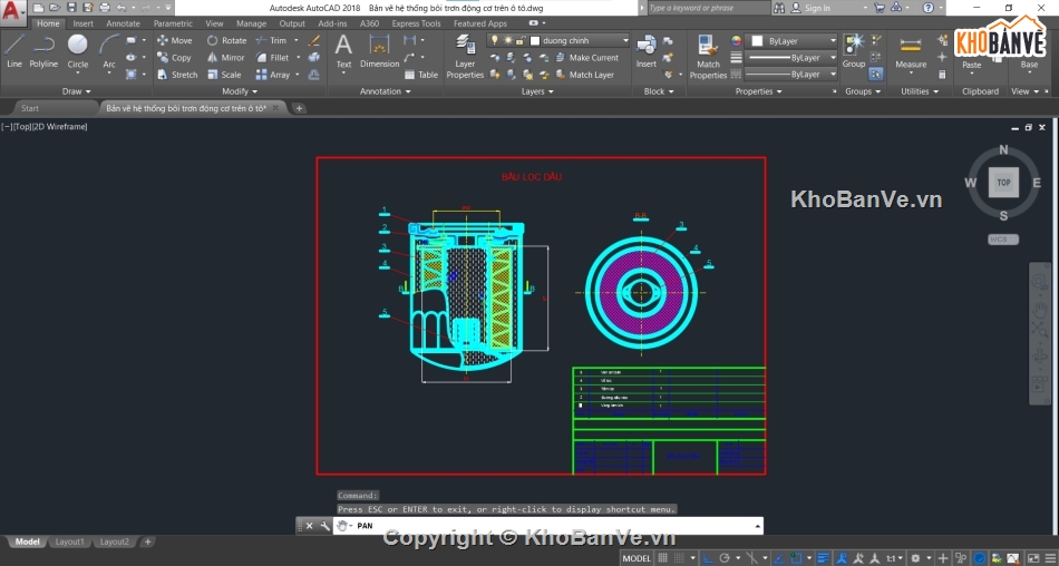 bôi trơn trên động cơ,Bản vẽ hệ thống bôi trơn,Bản vẽ cad động cơ