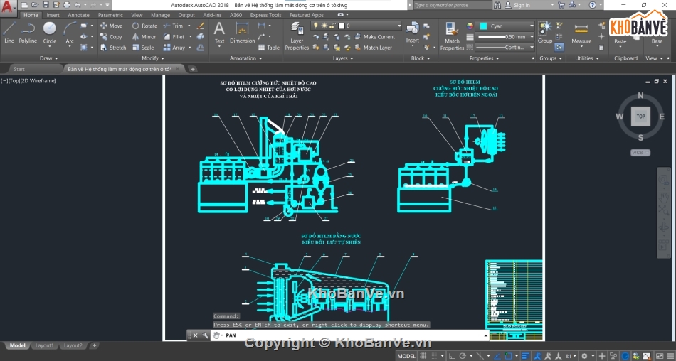 hệ thống làm mát,cad hệ thống làm mát động cơ,Bản vẽ cad động cơ