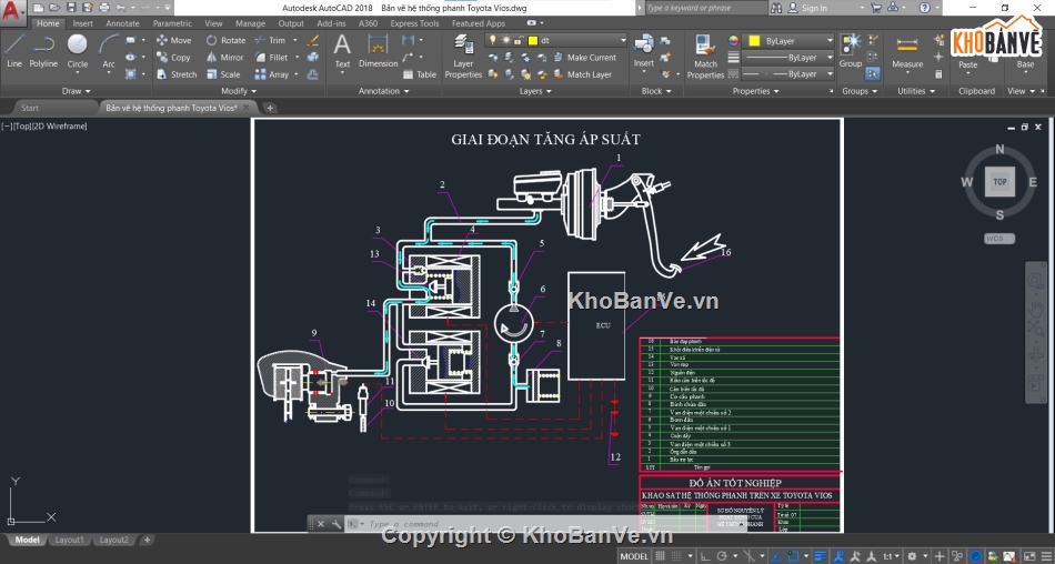 hệ thống phanh ABS,Bản vẽ cad hệ thống phanh,cad hệ thống phanh ABS,Bản vẽ hệ thống phanh,hệ thống phanh