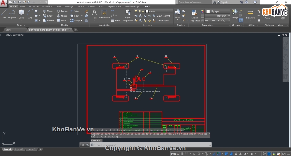 Bản vẽ hệ thống phanh,hệ thống phanh,Bản vẽ cad hệ thống phanh,hệ thống phanh xe con