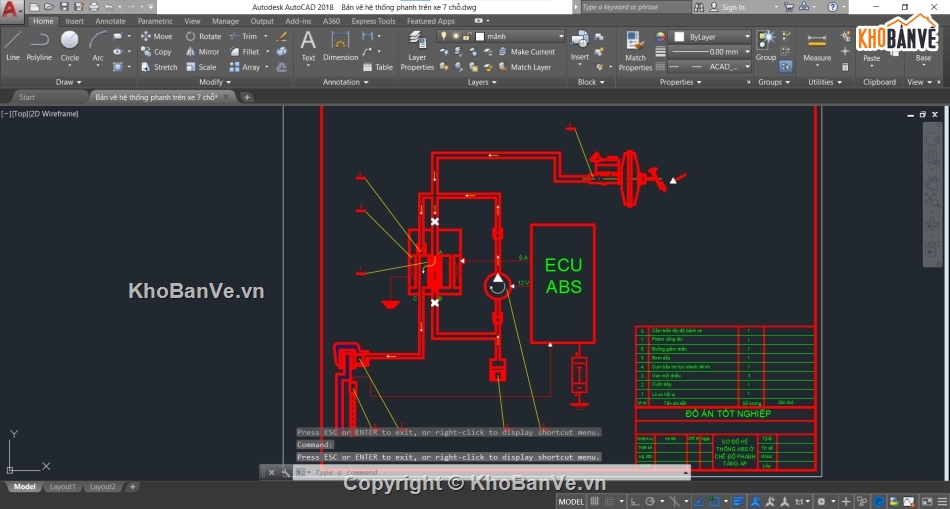 Bản vẽ hệ thống phanh,hệ thống phanh,Bản vẽ cad hệ thống phanh,hệ thống phanh xe con