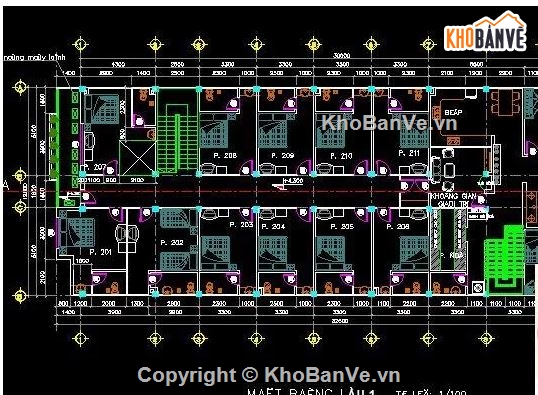 khách sạn,bản vẽ khách sạn 3 tầng 30x12m,kiến trúc khách sạn 3 tầng