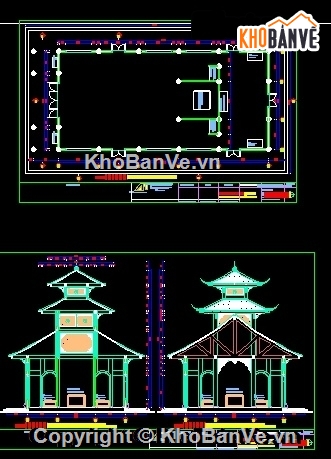 bản vẽ chùa,bản vẽ thiết kế đình chùa,bản vẽ chùa Bình An,thiết kế chùa Binh An