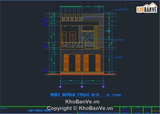 kiến trúc nhà ở gia đình,kết cấu 2 tầng,Nhà phố 2 tầng,bản vẽ nhà phố 2 tầng,nhà phố 2 tầng 8x10.9m