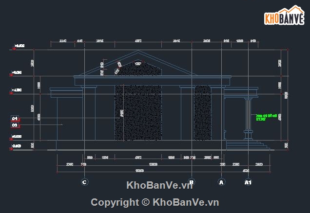 nhà văn hóa xã,nhà văn hóa xã hà dương,bản vẽ nhà văn hóa tỉnh,nhà văn hóa 18.41x26.34m,cad nhà văn hóa