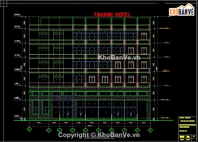 bản vẽ kết cấu khách sạn,kiến trúc khách sạn,bản vẽ kiến trúc khách sạn,bản vẽ autocad khách sạn,bản vẽ khách sạn Tahami