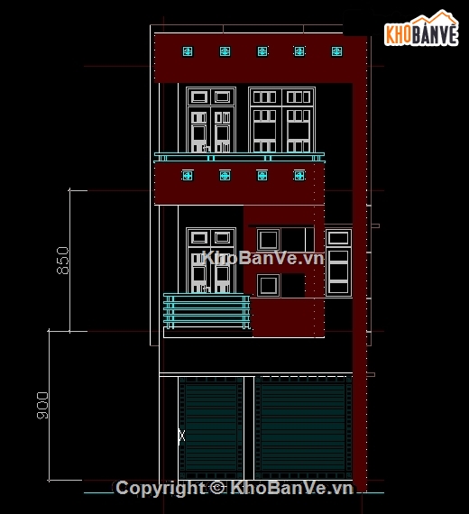 kết cấu kiến trúc,nhà phố 5x20m,bản vẽ nhà phố 3 tầng,nhà phố 3 tầng 5x20m,file cad nhà phố 3 tầng