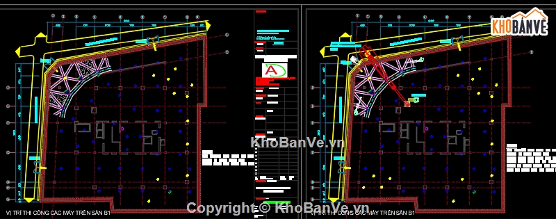 bản vẽ bê tông,bản vẽ biện pháp,bản vẽ khoan cắt bê tông sàn biện pháp tầng hầm 5,thi công sàn tầng hầm,thi công phá bỏ sàn đạo bê tông tầng hầm