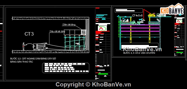 bản vẽ bê tông,bản vẽ biện pháp,bản vẽ khoan cắt bê tông sàn biện pháp tầng hầm 5,thi công sàn tầng hầm,thi công phá bỏ sàn đạo bê tông tầng hầm