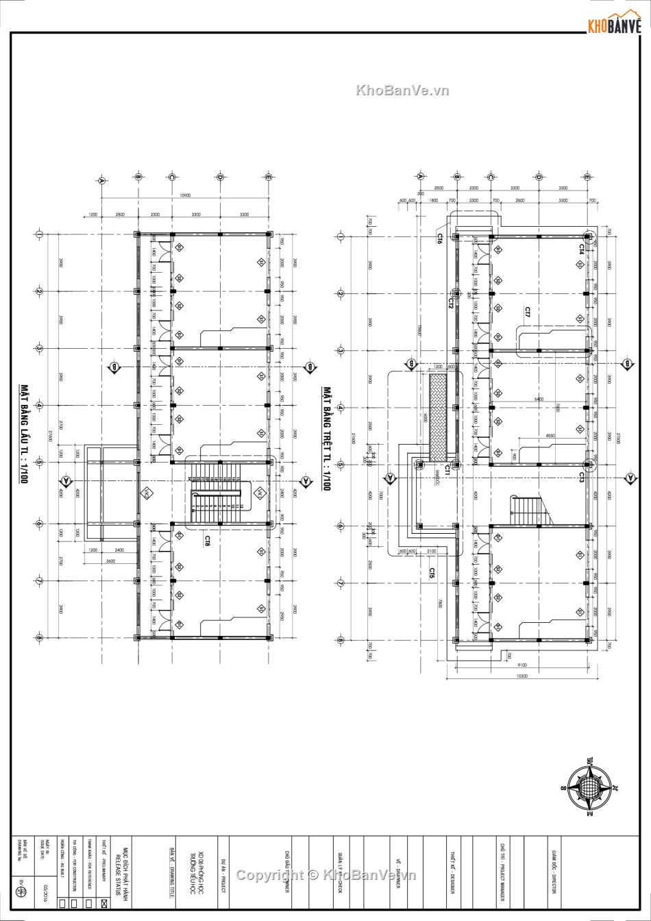 phòng học,khối phòng học,trường tiểu học 6 phòng,phòng học lầu,khối phòng học trường tiểu học,Bản vẽ