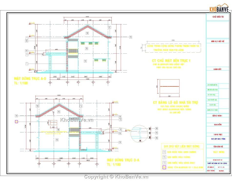 kiến trúc 2 tầng,Bản vẽ trường học,trường học  2 tầng,phòng học chức năng,trường mầm non,bản vẽ phòng học mầm non