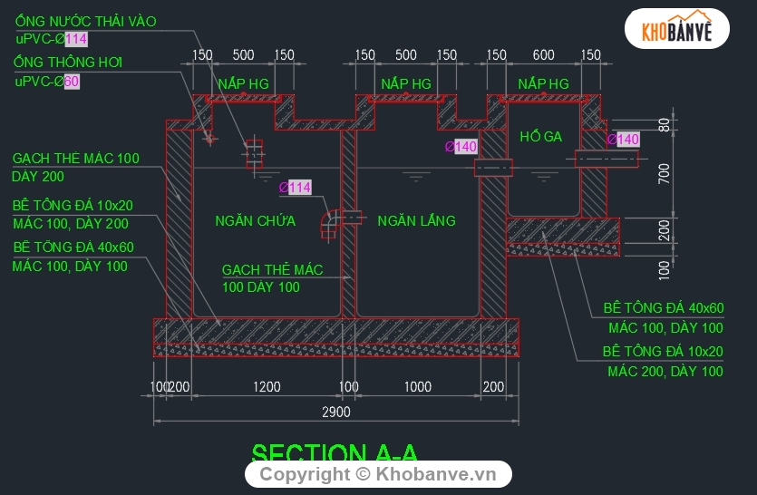 File cad bể tự hoại,Bể Tự Hoại Nhà Phố,bản vẽ bệ tự hoại,autocad bể tựu hu