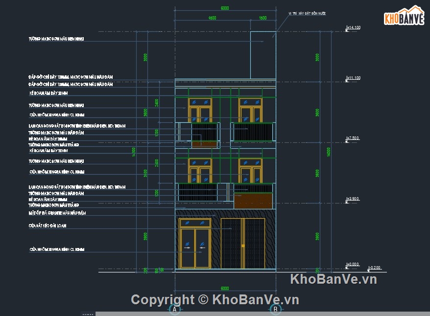 nhà phố 3 tầng,kiến trúc 3 tầng,nhà 3 tầng,Bản vẽ nhà phố,3 tầng