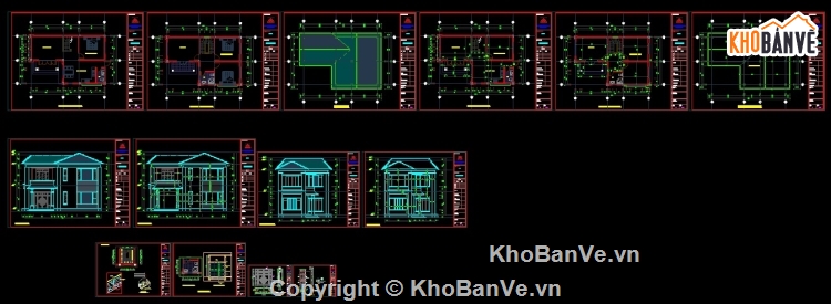 kết cấu biệt thự 2 tầng 8.1x12.4m,biệt thự 2 tầng,kiến trúc kết cấu biệt thự 2 tầng,bản vẽ biệt thự 2 tầng phối cảnh su