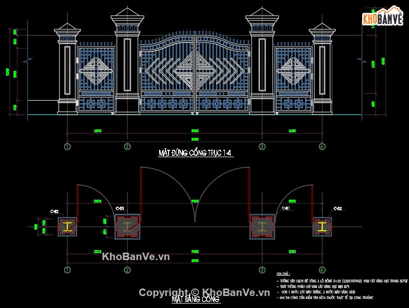 tường rào,kiến trúc cổng,cổng tường rào,cổng tường,kết cấu kiến trúc,Bản vẽ