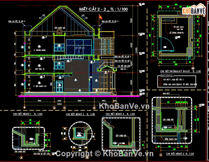 Kiến trúc + Kết cấu,Bản vẽ full,móng bè 2 phương