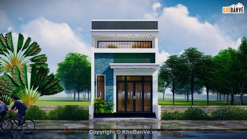 nhà gác lửng,nhà 5x15m,bản vẽ nhà phố