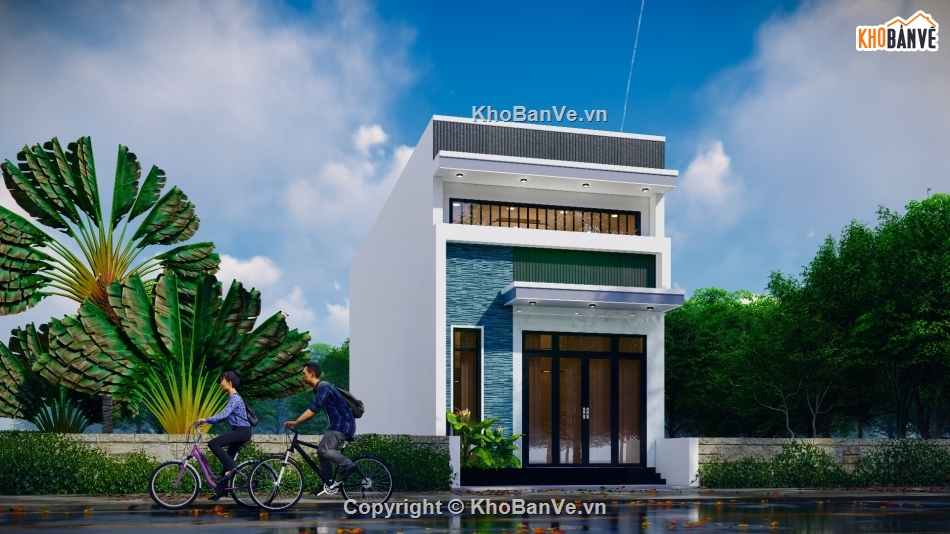 nhà gác lửng,nhà 5x15m,bản vẽ nhà phố