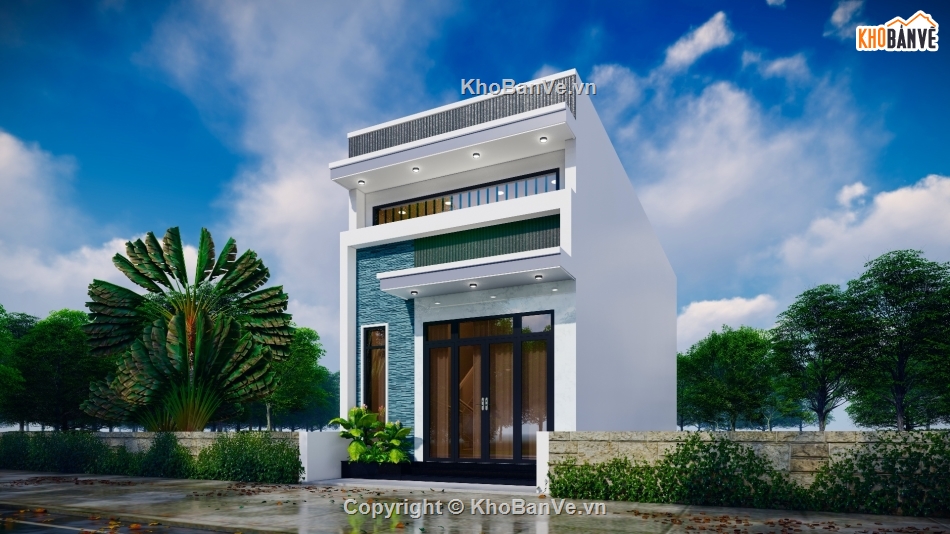nhà gác lửng,nhà 5x15m,bản vẽ nhà phố