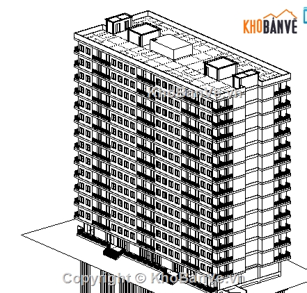 chung cư 15 tầng,bản vẽ trung cư 19x48m,revit trung cư 15 tầng,bản vẽ revit trung cư cao tầng