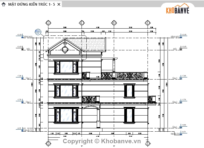 revit kiến trúc biệt thự 3 tầng,revit biệt thự 3 tầng,kiến trúc biệt thự,biệt thự 3 tầng 11.5x14.7m,bản vẽ biệt thự 3 tầng,thiết kế biệt thự 3 tầng