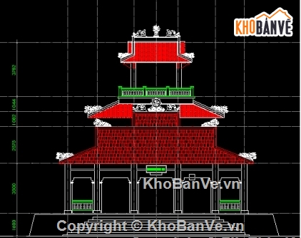 Bản vẽ chùa,kiến trúc thiết kế chùa,bản vẽ chùa Phù Dung,mẫu thiết kế chùa