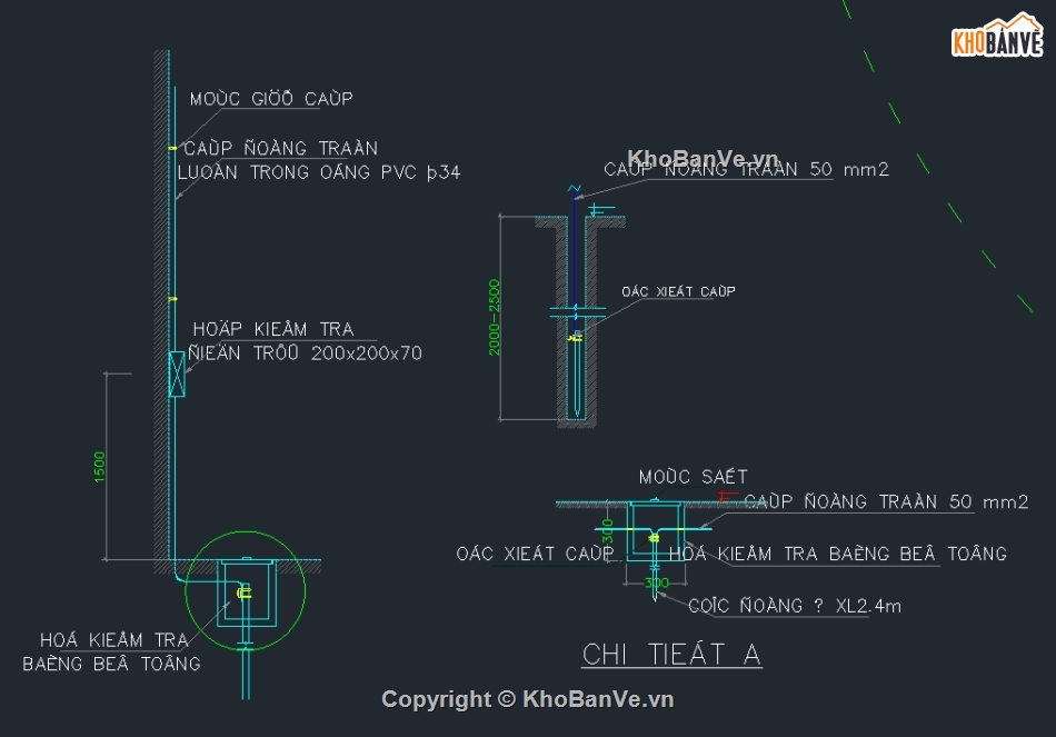 kim thu sét,chống sét,thu lôi,cọc tiếp địa,bản vẽ thu sét