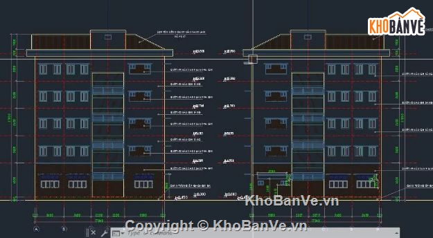 ký túc xá 5 tầng,ký túc xá,file cad ký túc xá,ký túc xá 5 tầng file cad
