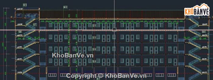 ký túc xá 5 tầng,ký túc xá,file cad ký túc xá,ký túc xá 5 tầng file cad