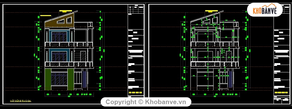 Bản vẽ Biệt thự 3 tầng,Biệt thự 3 tầng hiện đại,bản vẽ biệt thự phố 3 tầng,biệt thự 3 tầng 8.7x15.5m