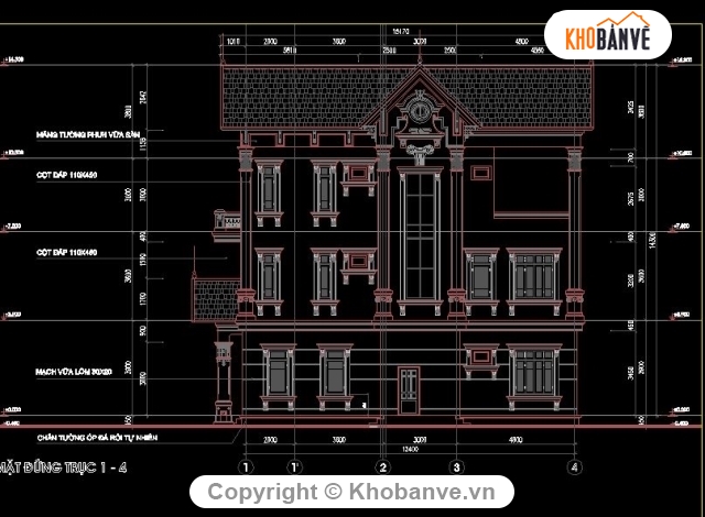 biệt thự hiện đại,bản vẽ kiến trúc,kiến trúc biệt thự,biệt thự kiểu Pháp