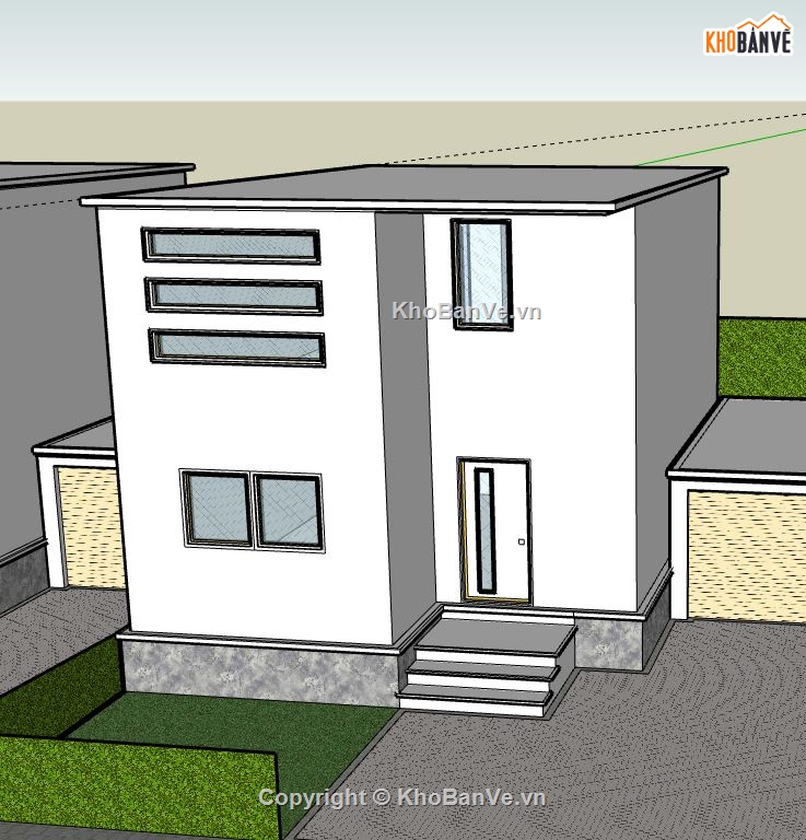 Nhà phố 2 tầng,model su nhà phố 2 tầng,nhà phố 2 tầng file su,sketchup nhà phố 2 tầng,nhà phố 2 tầng sketchup