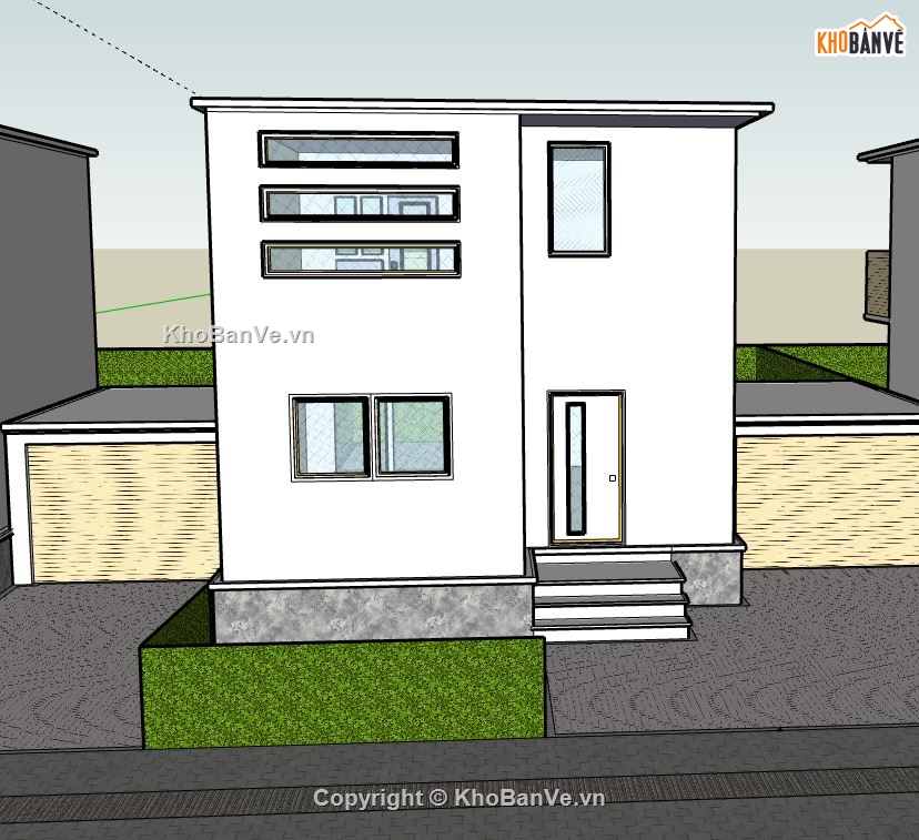 Nhà phố 2 tầng,model su nhà phố 2 tầng,nhà phố 2 tầng file su,sketchup nhà phố 2 tầng,nhà phố 2 tầng sketchup