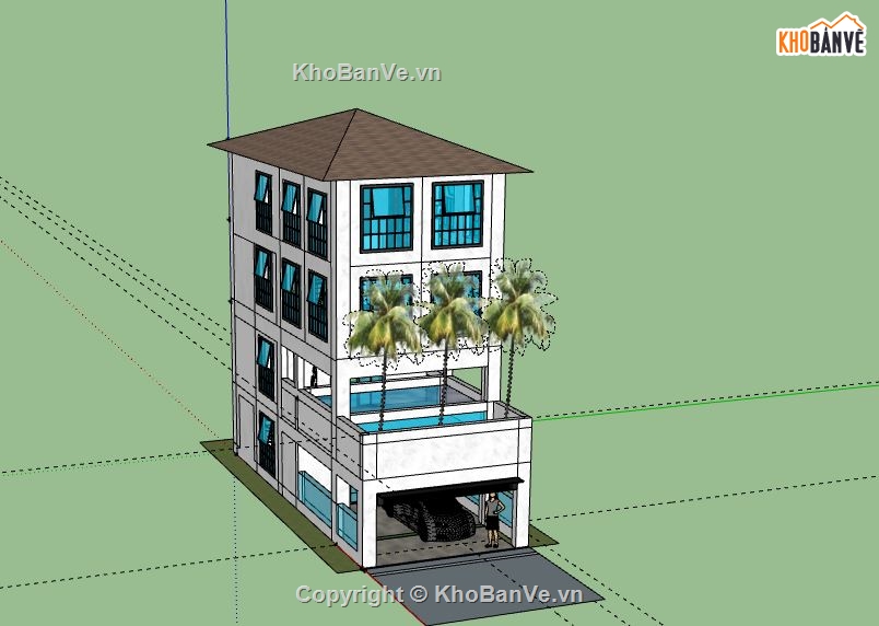 Nhà phố 4 tầng,model su nhà phố 4 tầng,file su nhà phố 4 tầng