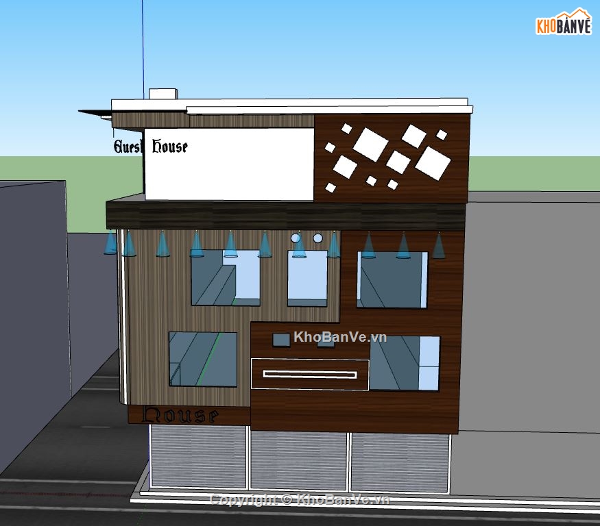 su nhà phố,model su nhà phố,sketchup nhà phố