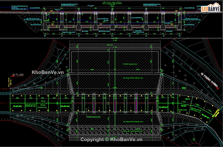 Bản vẽ ngầm tràn,khẩu độ,ngầm tràn