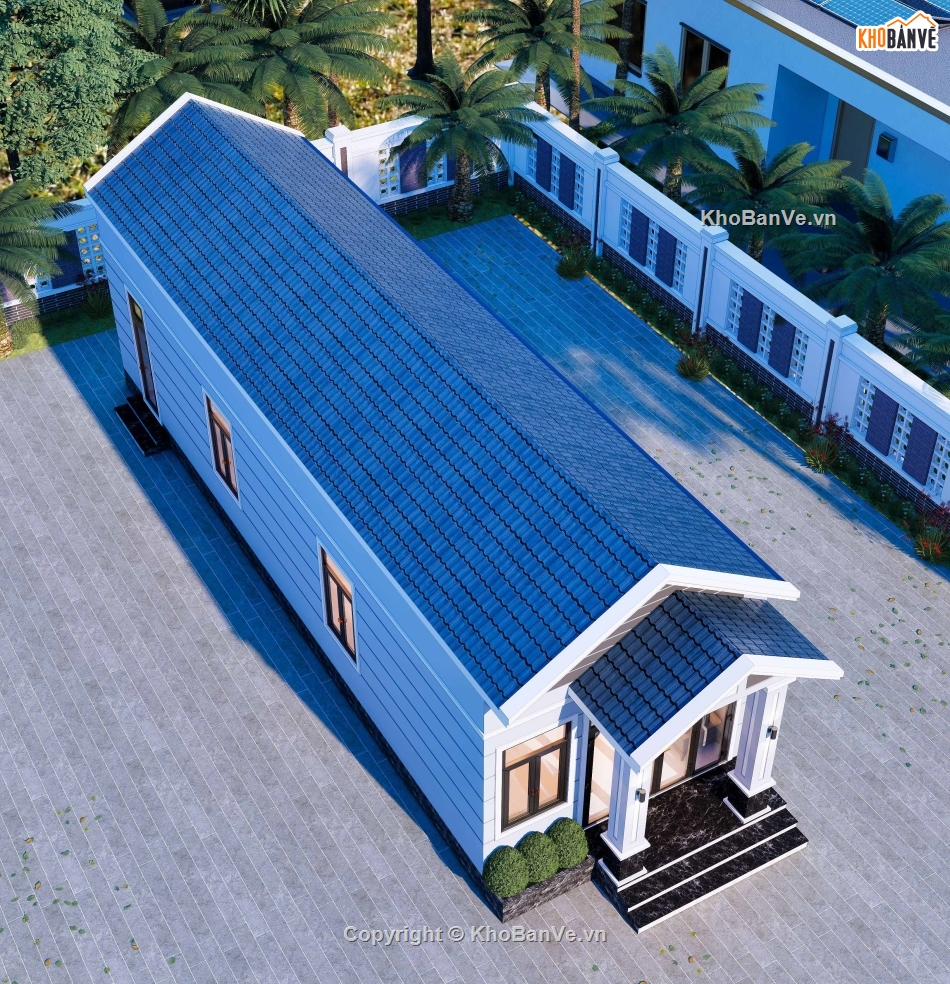 nhà mái thái,mái thái 1 tầng,nhà 1 tầng,Bản vẽ nhà mái thái