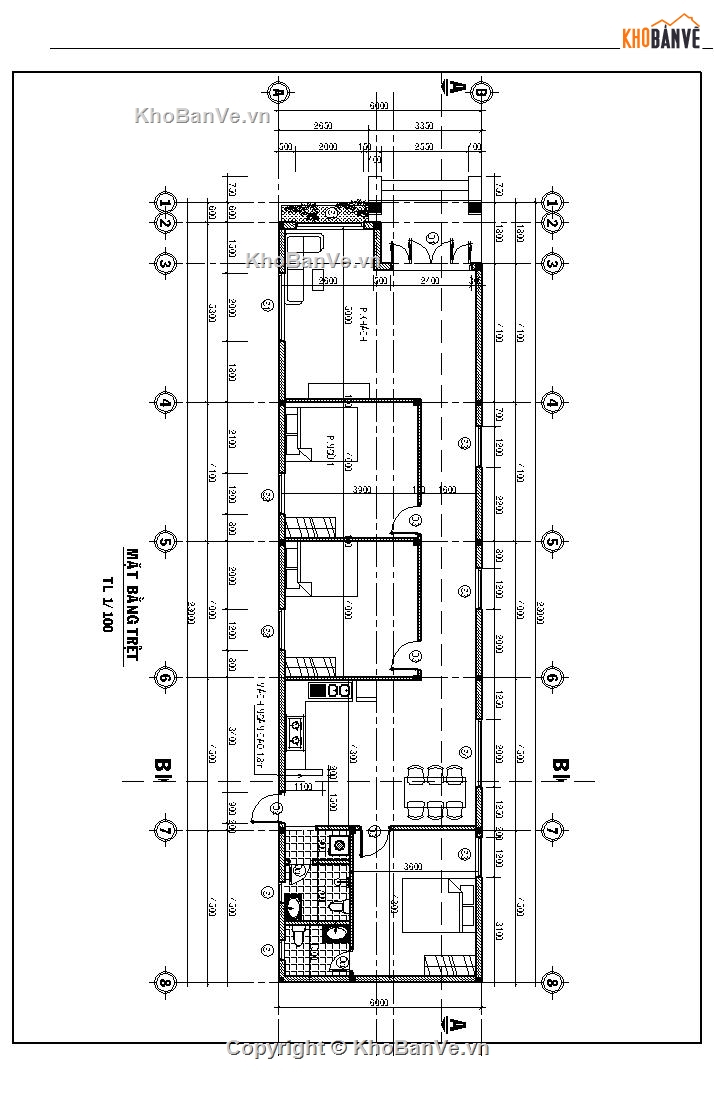 nhà 1 tầng,kiến trúc nhà phố,bản vẽ nhà phố,nhà 1 tầng mái ngói