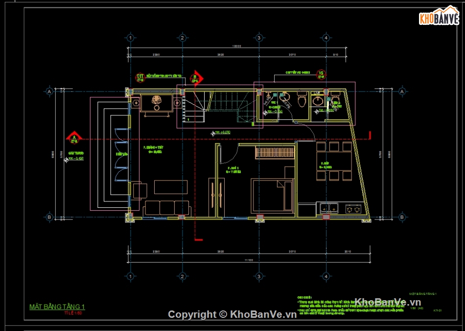 file cad nhà 2 tầng,Bản vẽ nhà chi tiết,nhà 2 tầng