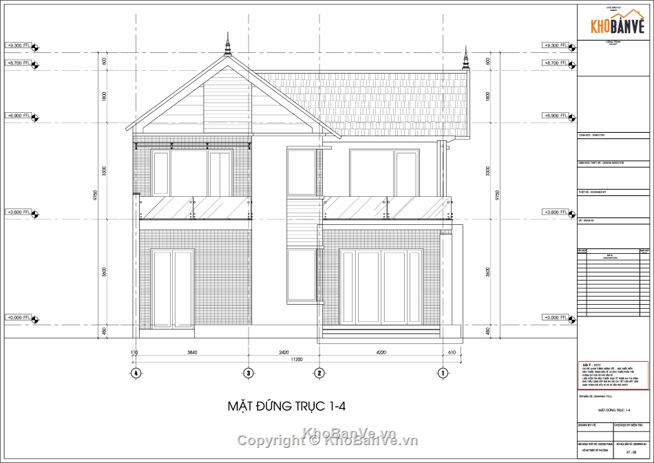 nhà mái thái,2 tầng,nhà mái thái 2 tầng,nhà 2 tầng mái thái,2 tầng mái thái,Bản vẽ